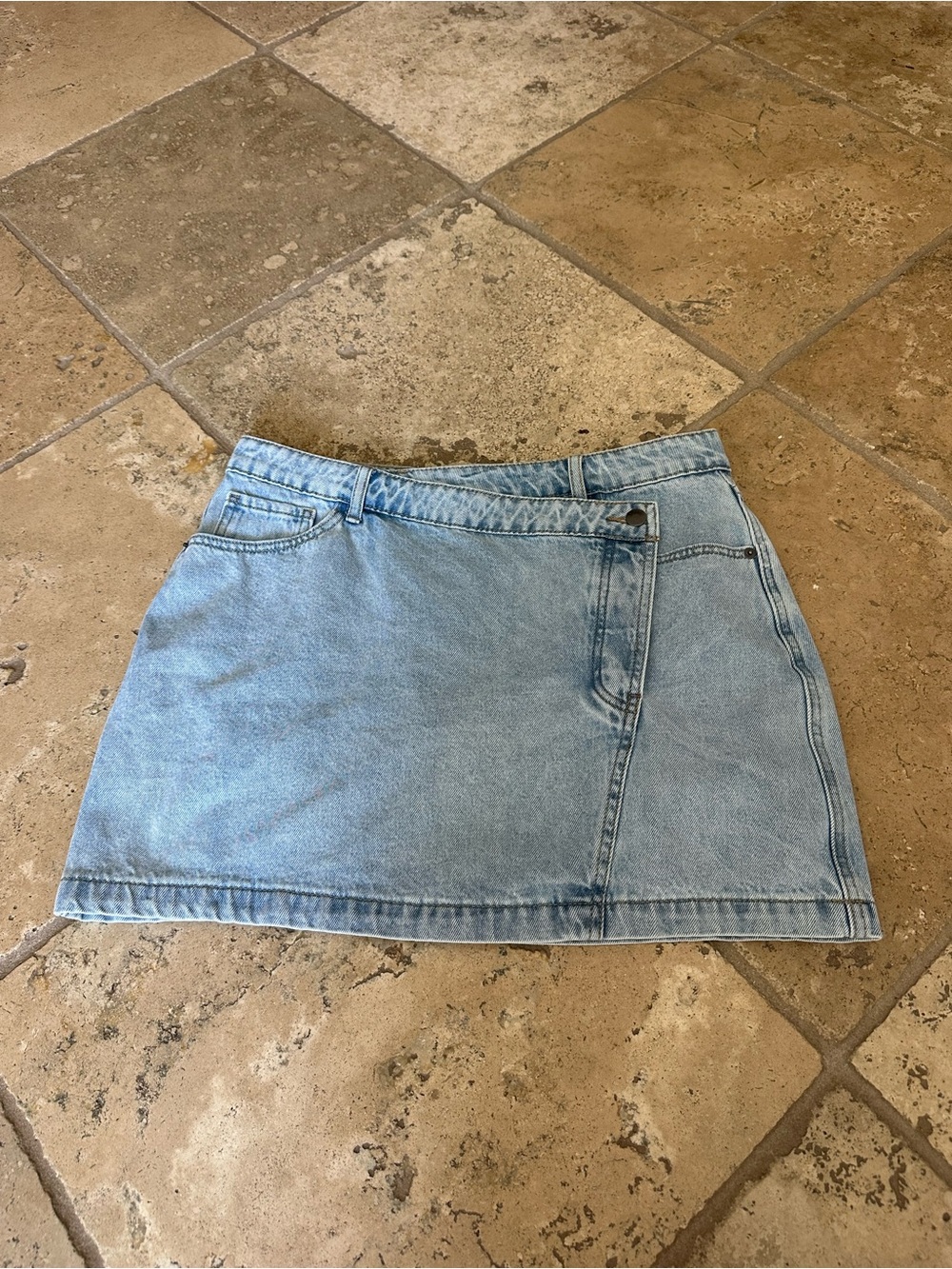 Light Wash Denim Mini Skirt